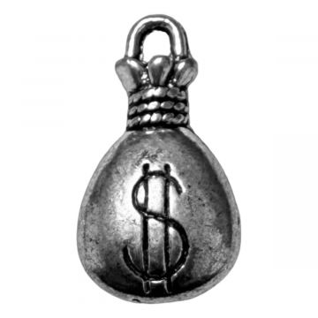 Silver Money Bag Charm, Pack/12